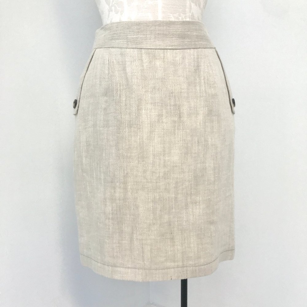 Jenni Kayne Silk Linen Pencil Skirt